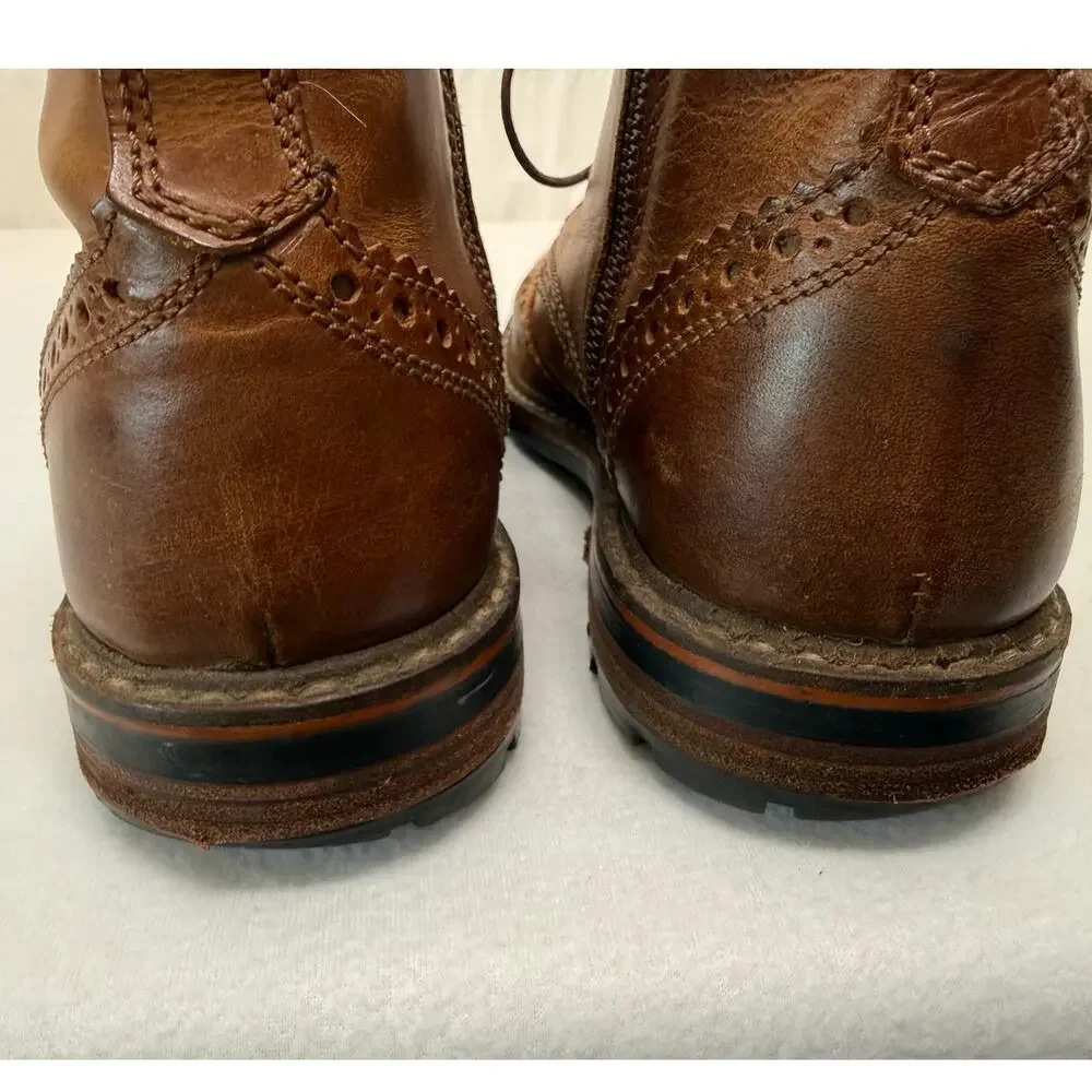 Crevo Men's Speak Easier Leather Boot, Chestnut Brown, Size 9
